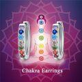 wholesale 925 Sterling Silver Rainbow Crystal Hoop Earrings with 6 Healing Stones for Women-0-5