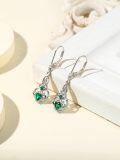 wholesale 925 Sterling Silver Birthstone Claddagh Heart Celtic Knot Dangle Earrings-0-1