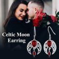 wholesale Sterling Silver Crystal Celtic Moon Dangle Earrings Birthstone Gift-0-29