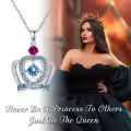 TOUPOP Sterling Silver Crystal Crown Necklace for Women-0-1