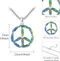 wholesale 925 Sterling Silver Feathered Peace Sign Moonstone Pendant Necklace for Women-0-1