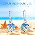 wholesale 925 Sterling Silver Heart-Shaped Mermaid Scale Turtle Drop Earrings for Women and Girls-0-4