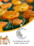 wholesale  Sterling Silver Moon Pendant Birth Flower Necklace for Women -0-41