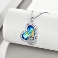 TOUPOP Sterling Silver Crystal Mermaid Necklace Pendant-0-2