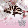 wholesale Sterling Silver & Pink Austrian Crystals Butterfly Pink Ribbon Charm for Pandora Bracelets 12.2x13.9mm-0-5