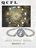 wholesale 925 Sterling Silver Aries Zodiac Sign Bracelet for Men - Horoscope  -0-5