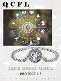 wholesale 925 Sterling Silver Aries Zodiac Sign Bracelet for Men - Horoscope  -0-5