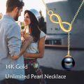 wholesale 14k Gold Infinity Black Pearl Lariat Drop Necklace For Women-0-4