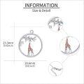 wholesale 925 Sterling Silver Giraffe Tree Branch Pendant Necklace Animal  for Women Girls-0-4