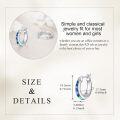 wholesale 925 Sterling Silver Blue Abalone Shell Teardrop Huggie Hoop Earrings for Women-0-5