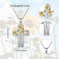 wholesale 925 Sterling Silver 925 Gold Plated Sunflower Tree Of Life Cross Pendant Necklace For Women Religious -0-1