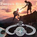 wholesale 925 Sterling Silver Celtic Compass Bracelet for Women with Abalone Shell Stone-0-5