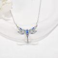 wholesale 925 Sterling Silver Blue Crystal Dragonfly Pendant Necklace for Women-0-2
