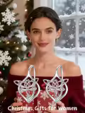 TOUPOP Sterling Silver Filigree Dangle Drop Earrings Birthday Christmas Gifts For Women-0-5