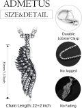 wholesale 925 Sterling Silver Angel Wing Pendant on Rolo Chain for Men - 24 Length-0-1