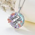 wholesale 925 Sterling Silver Dragonfly and Flowers Pendant Necklace - Cute  for Women-0-2