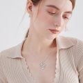 wholesale 925 Sterling Silver Infinity Heart Claddagh Pendant Necklace With Moonstone-0-1