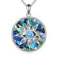 wholesale 925 Sterling Silver Abalone Shell Evil Eye Sun Moon Star Pendant Necklace for Women s-0-0