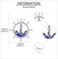 wholesale 925 Sterling Silver Ship Wheel & Anchor Pendant Necklaces for Women Gifts-0-2