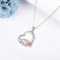 wholesale 925 Sterling Silver Koala Family Love You Forever Heart Pendant Necklace for Women Girls Gifts-0-2