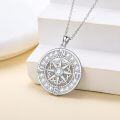 wholesale S925 Sterling Silver Moissanite Compass Necklace, 0.90 Pendant, 18+2 Chain, Gift Box-0-1