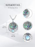 wholesale 925 Sterling Silver Abalone Shell Tree of Life Witch's Knot Triple Moon Goddess Pendant Necklace for Women-0-4
