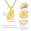 wholesale Gold 925 Sterling Silver Horse Head Pendant Necklace - Equestrian s for Her-0-4