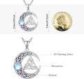 wholesale 925 Sterling Silver Moonstone Celtic Knot Heart Pendant Necklace – Eternal Love Symbol-0-2