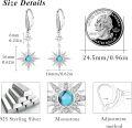 wholesale 925 Sterling Silver Gold-Plated Moonstone & Opal Starburst Leverback Drop Earrings-0-111
