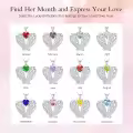 TOUPOP Sterling Silver Birthstone Angel Wings Necklace Pendant Gift-0-6