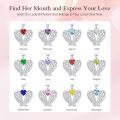 TOUPOP Sterling Silver Birthstone Angel Wings Necklace Pendant Gift-0-6
