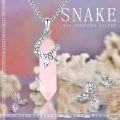 wholesale 925 Sterling Silver Pink Hexagonal Quartz Snake Pendant Necklace-0-5