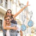 wholesale 925 Sterling Silver Larimar Drop Earring with Lever Backs-0-2
