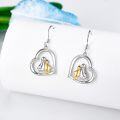 wholesale 925 Sterling Silver Penguin Heart Shape Dangle Drop Earrings for Women-0-2