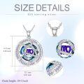 wholesale TOUPOP Valentine's Day Gifts For Her Zodiac Necklace For Women Sterling Silver Constellation Pendant With Circle Crystal Horoscope Sign Astrology Birthstone Birthday Jewelry Gifts For Women Her Mom -0-5