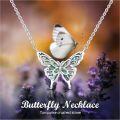 wholesale 925 Sterling Silver Abalone Shell Butterfly Pendant Necklace Minimalist Charm s for Her-0-4