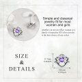 wholesale 925 Sterling Silver Purple Crystal Flower Stud Earrings-0-3