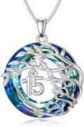 wholesale TOUPOP Christmas 15 Year Old Gifts/ 15th Birthday Gifts For Daughter/birthday Gift For 15 Year Old Sterling Silver Crystal Necklace -0-0