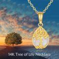 wholesale 14K Gold White Rainbow Moonstone Lotus Flower Teardrop Pendant Necklace-0-4