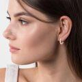 wholesale Rose Gold 925 Sterling Silver Opal Hoop Earrings - Hypoallergenic Minimalist  for Her-0-5