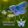 wholesale 925 Sterling Silver Blue Crystal Butterfly Pendant Necklace for Women-0-5