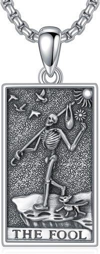 wholesale 925 Sterling Silver The Fool Tarot Pendant Necklace s for Men Women Gifts Jewelry-Fool