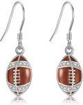wholesale 925 Sterling Silver Football Dangle Earrings for Women Sport Lover Gift-0-0