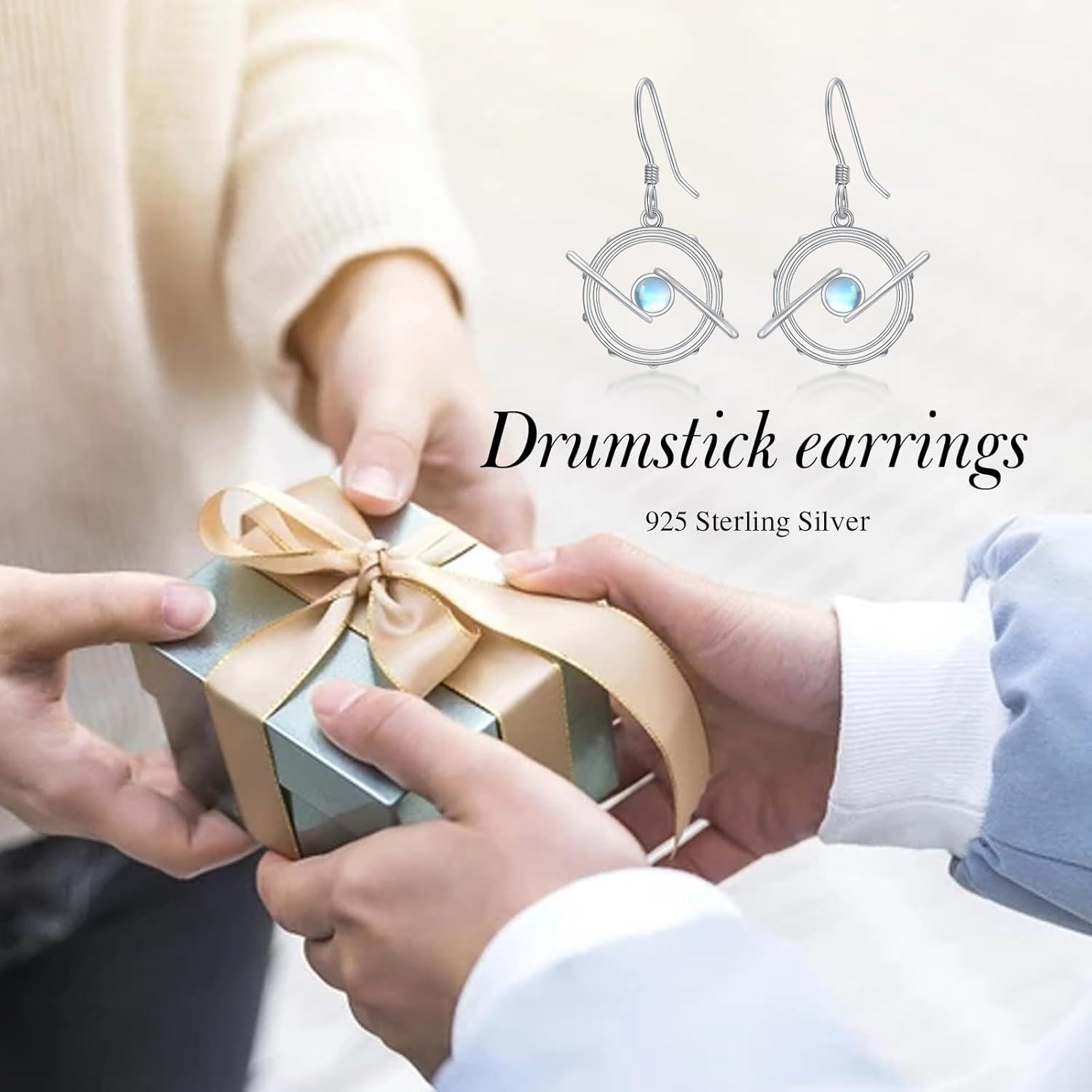 wholesale 925 Sterling Silver Moonstone Evil Eye Drop Earrings - Unique Gift for Her-0-2