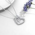 wholesale 925 Sterling Silver Heart Cross Necklace for Women First Communion s-0-2