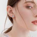 wholesale 925 Sterling Silver Green Enamel Parrot Black Crystal Stud Earrings-0-4