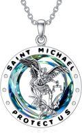 wholesale TOUPOP St Michael Necklace 925 Sterling Silver Crystal Saint Michael Jewellery -0-0
