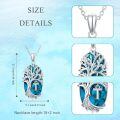 TOUPOP Sterling Silver Turquoise Family Tree Initial P Necklace-0-4