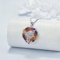 wholesale 925 Sterling Silver Rainbow Crystal Phoenix Pendant Necklace for Women-0-4