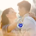 TOUPOP Sterling Silver Sapphire Infinity Love Moon Pendant Necklace-0-2